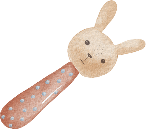Baby Watercolor Vintage Wooden Rattle Toy